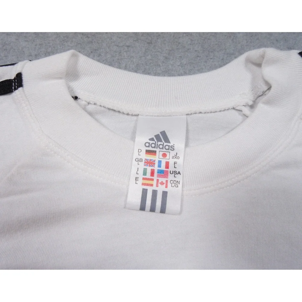 Vintage Adidas Shirt Mens Large White Marathon Demadrid Spain Running Y2K